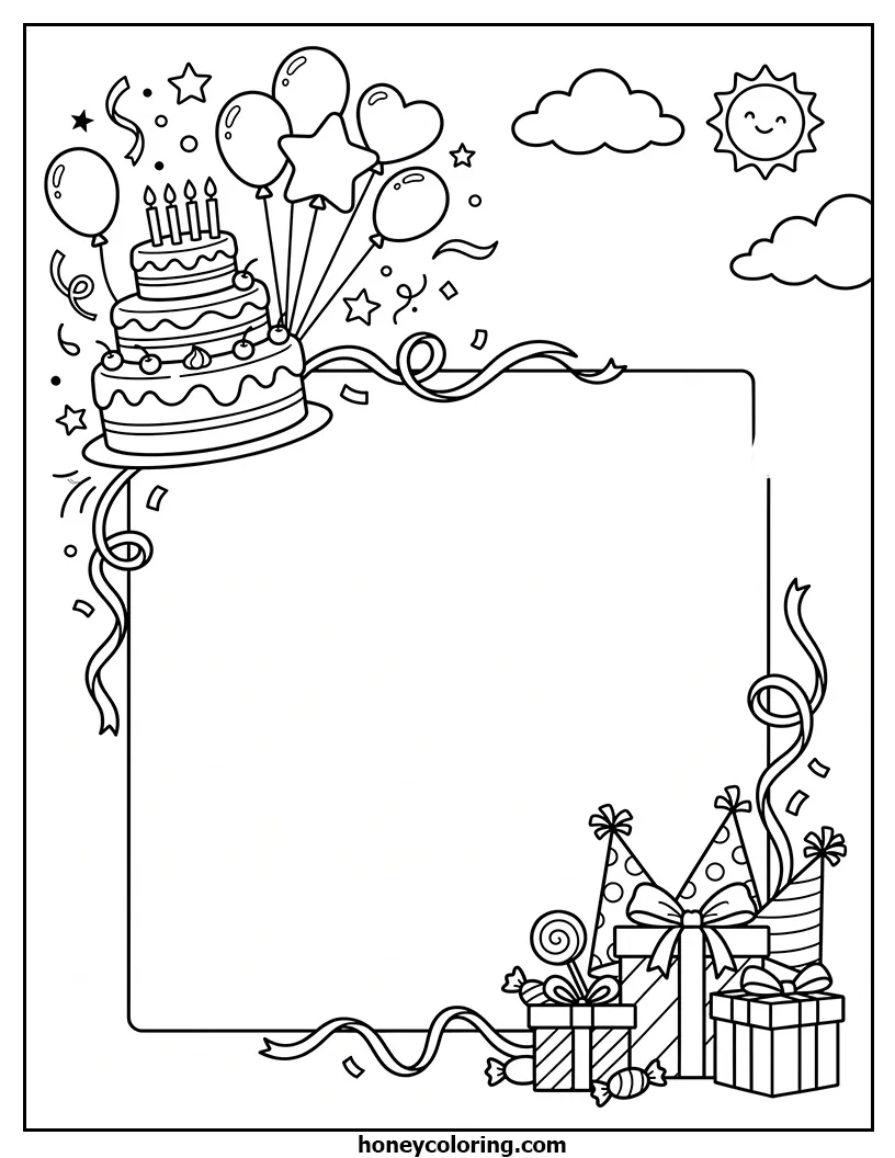 Birthday Card Coloring Resource