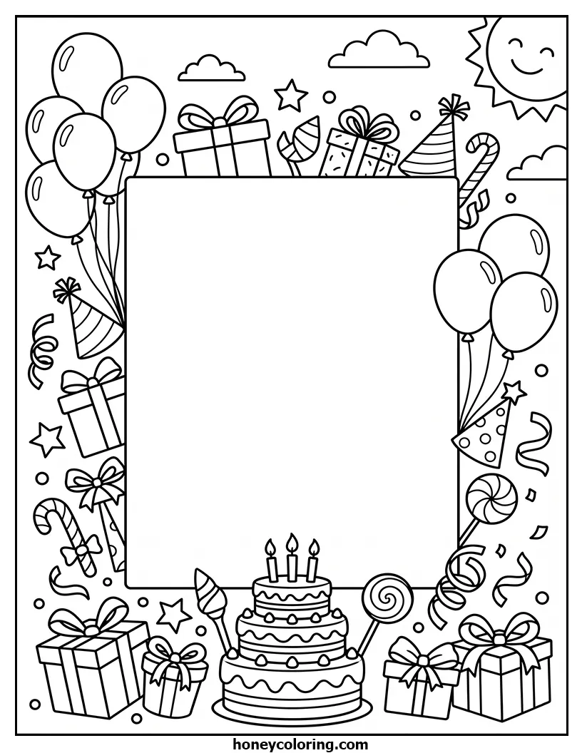 Birthday Card Outline Printable