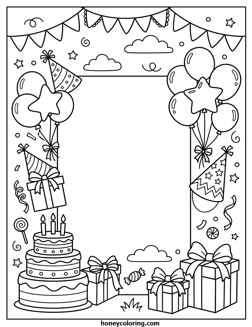 Birthday Card Printable Coloring Page