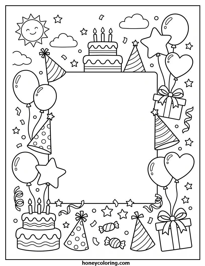 Birthday Card Printable Outline