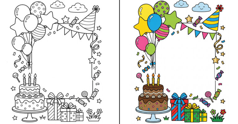 Birthday Card Coloring Pages Birthday Card featured image