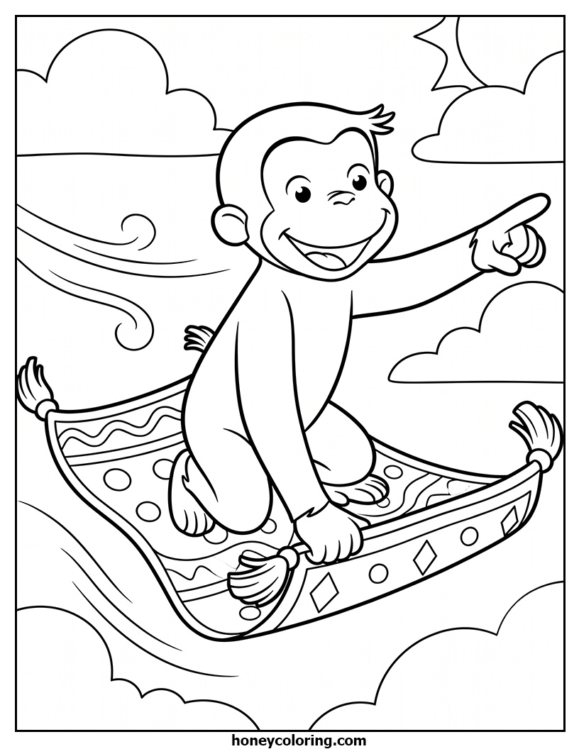 Curious George Coloring Activity