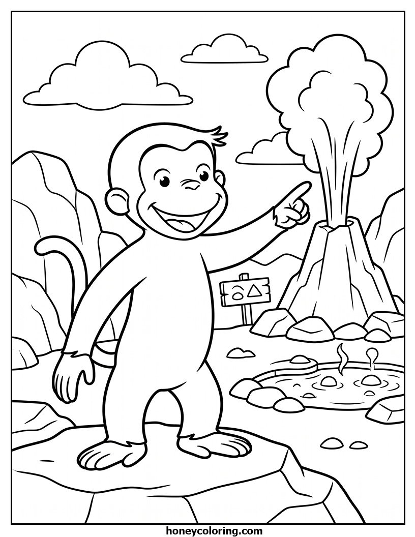 Curious George Coloring Worksheet