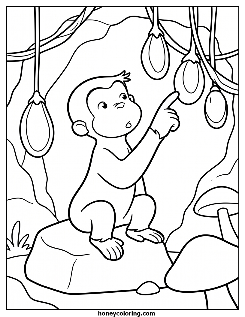 Curious George Downloadable Coloring Page