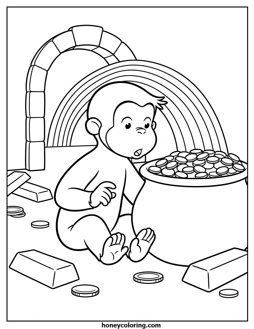 Curious George Free Coloring Page