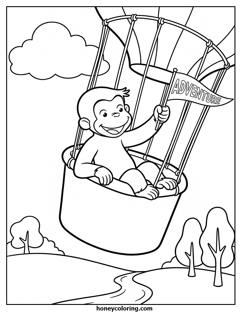 Curious George Line Drawing Printable