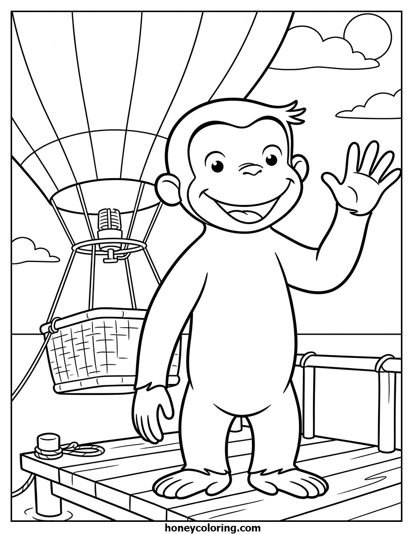 Curious George Printable Outline
