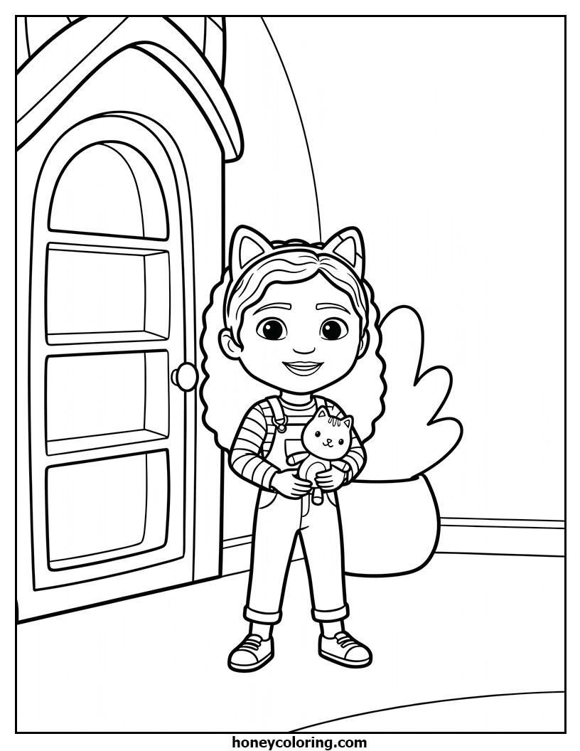 Gabby's Dollhouse Coloring Activity