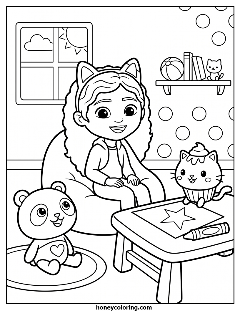 Gabby's Dollhouse Coloring Page