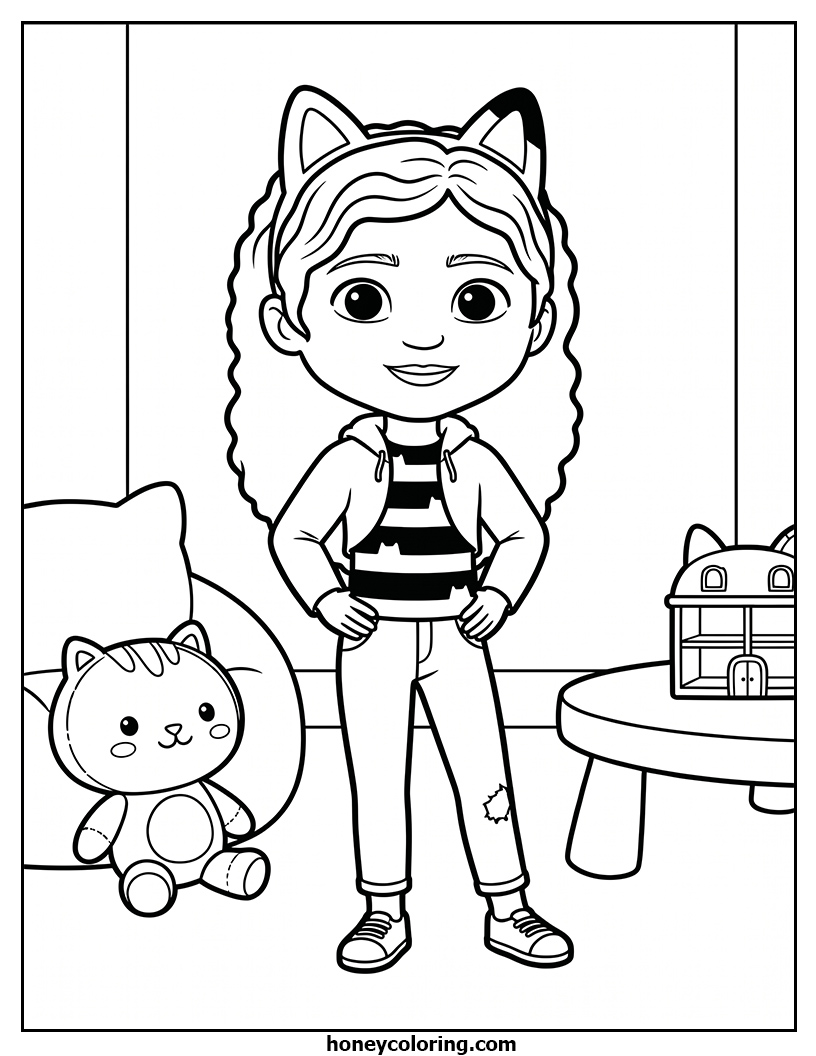 Gabby's Dollhouse Coloring Sheet
