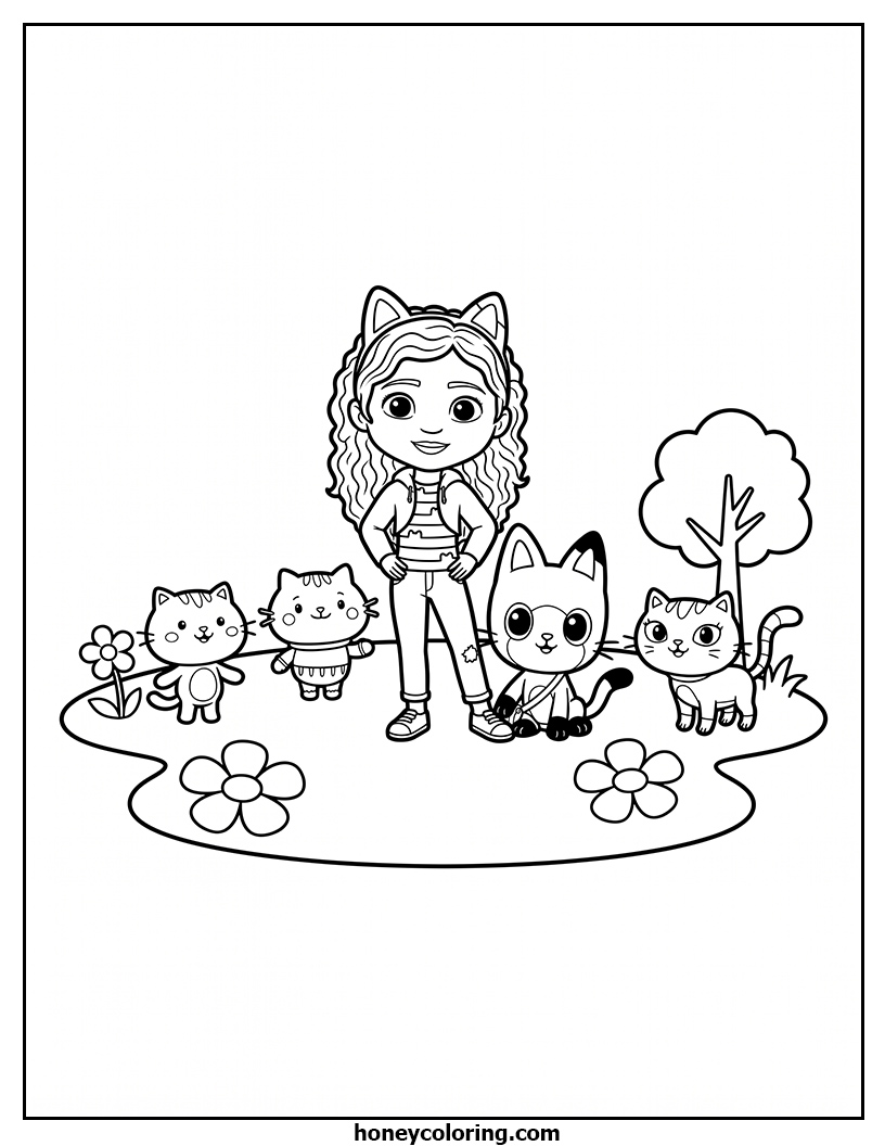 Gabby's Dollhouse Coloring Worksheet