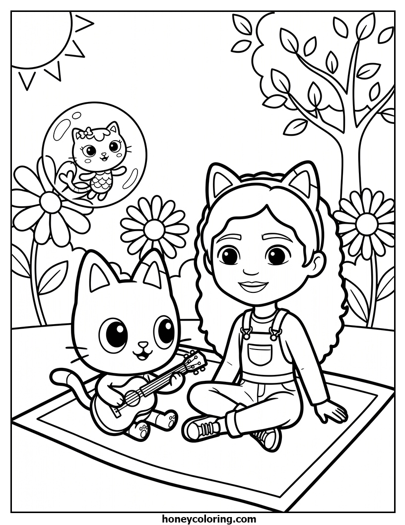 Gabby's Dollhouse Downloadable Coloring Page