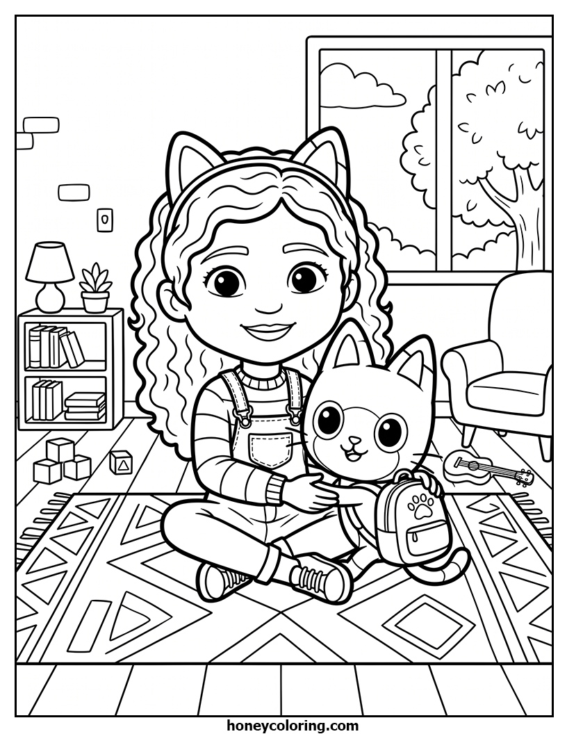 Gabby's Dollhouse Free Coloring Page