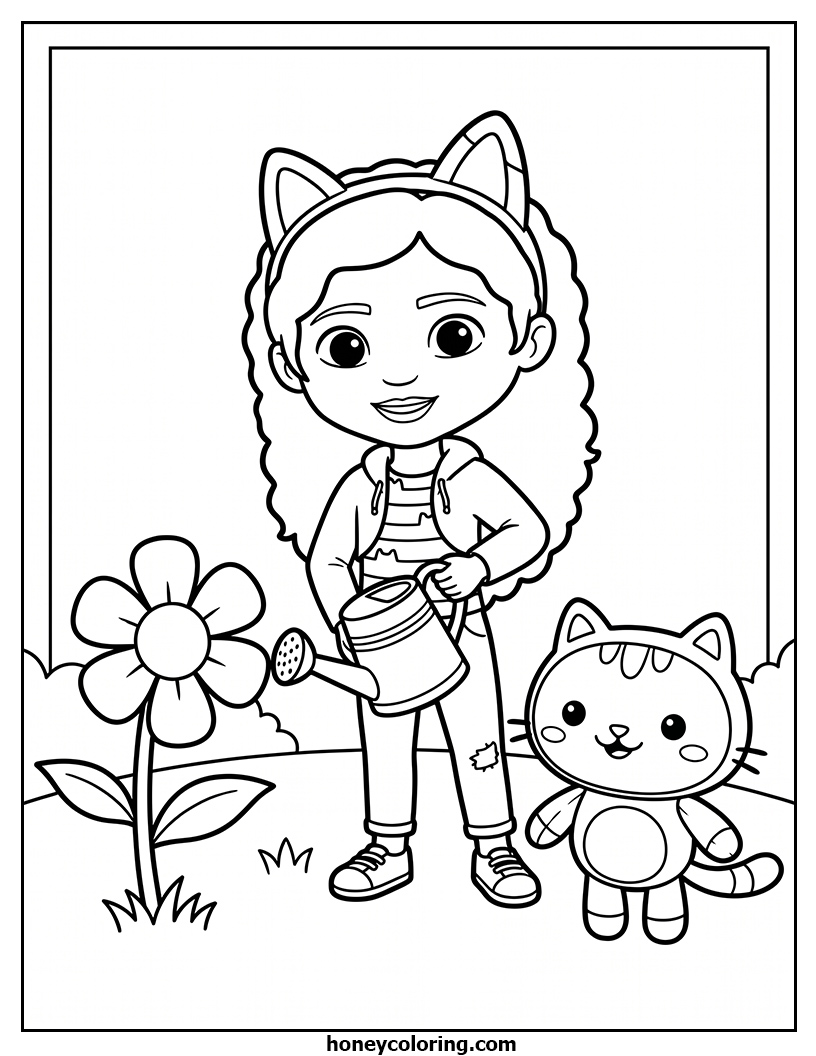 Gabby's Dollhouse Outline Printable