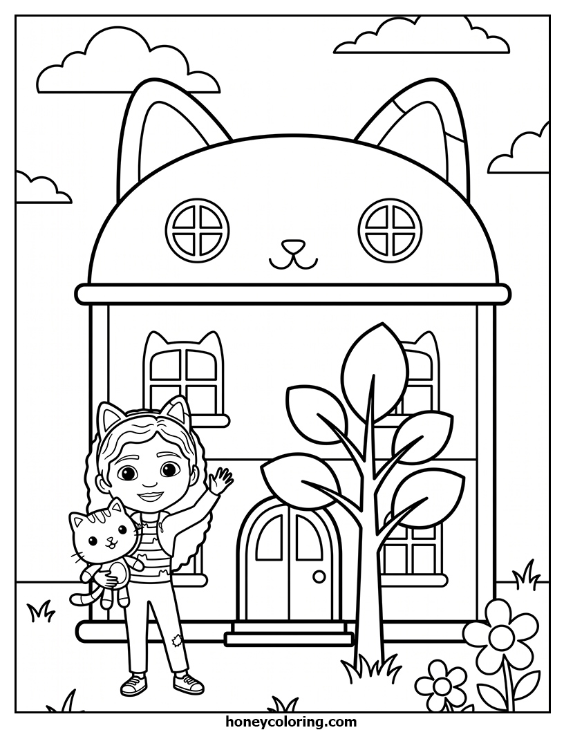 Gabby's Dollhouse Printable Coloring Sheet