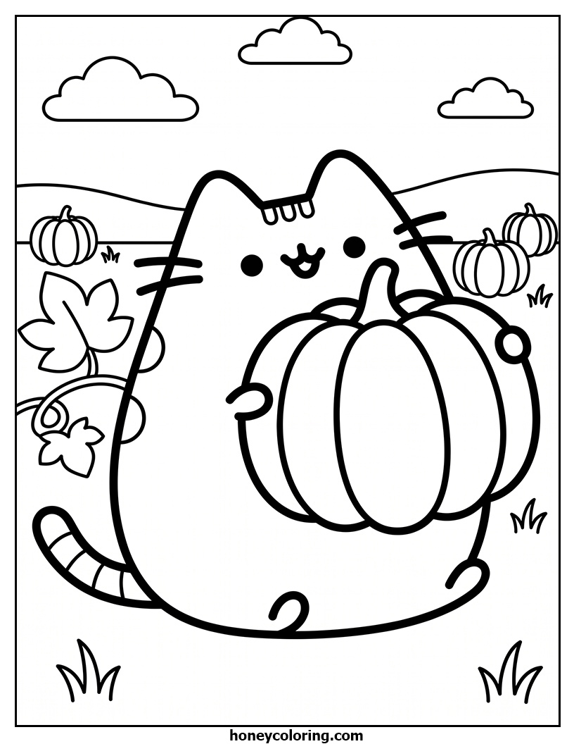Pusheen Downloadable Coloring Page