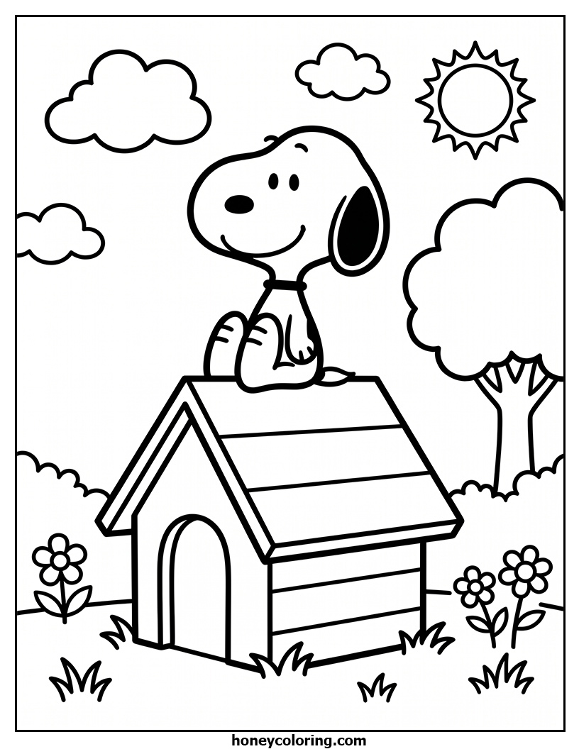 Snoopy Coloring Outline