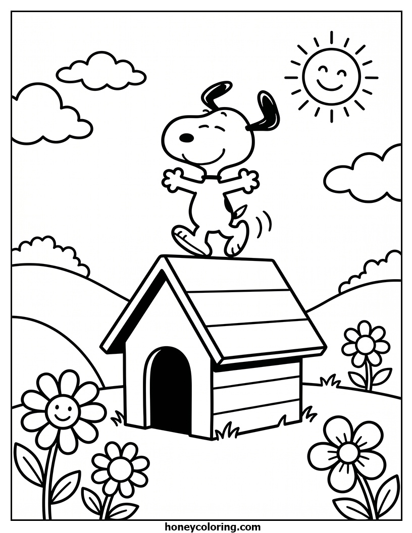 Snoopy Coloring Page PDF