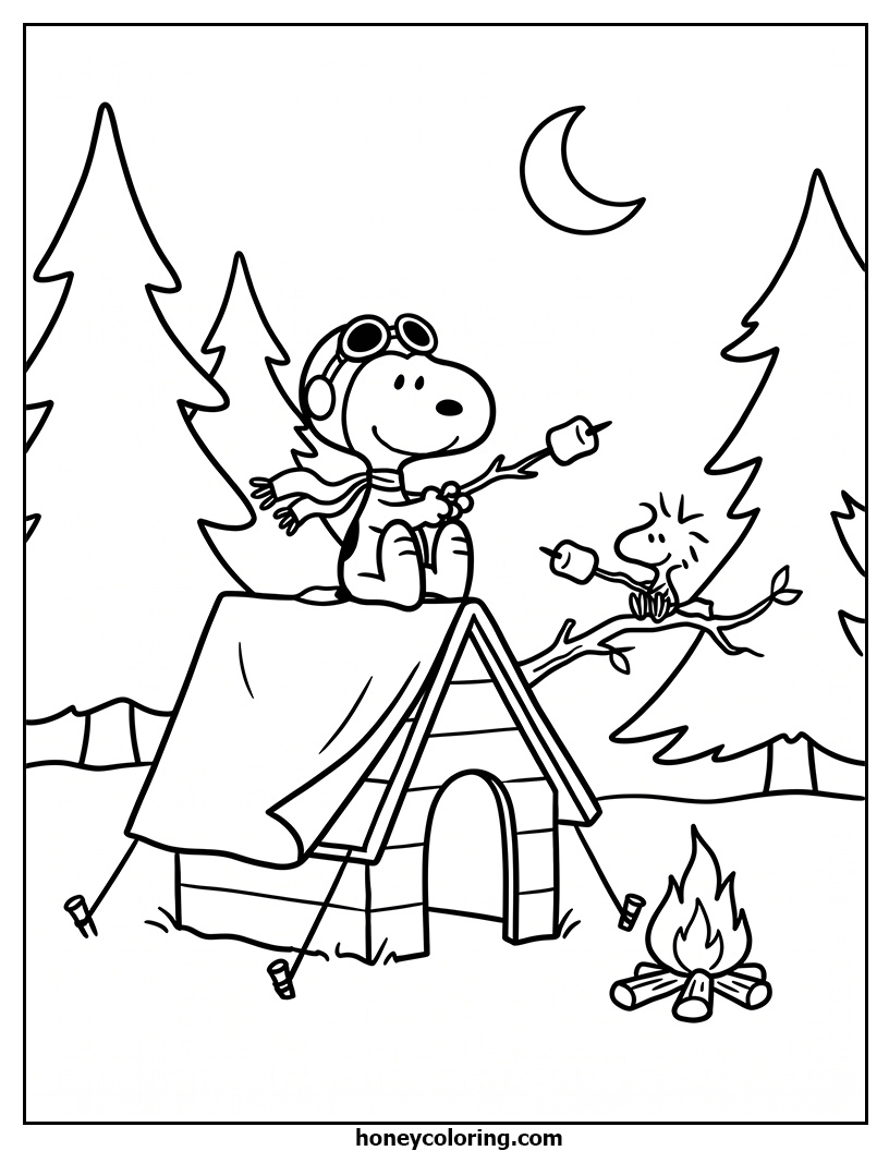 Snoopy Coloring Template