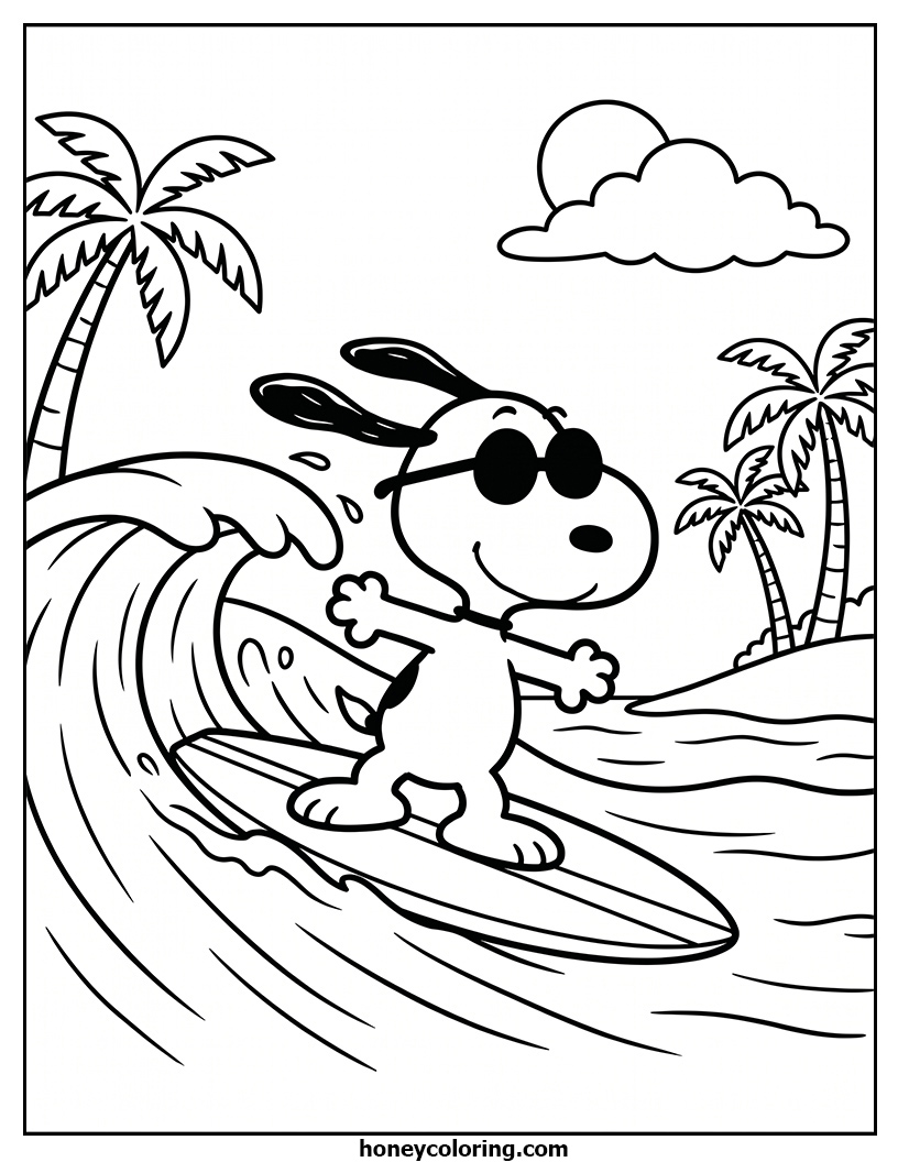 Snoopy Coloring Worksheet