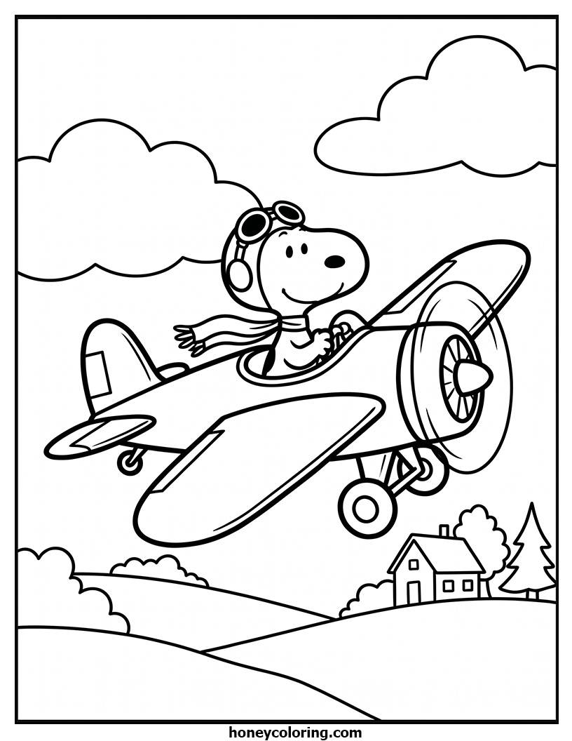 Snoopy Downloadable Coloring Page