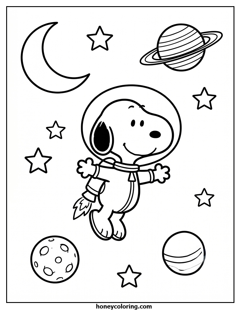 Snoopy Line Drawing Printable