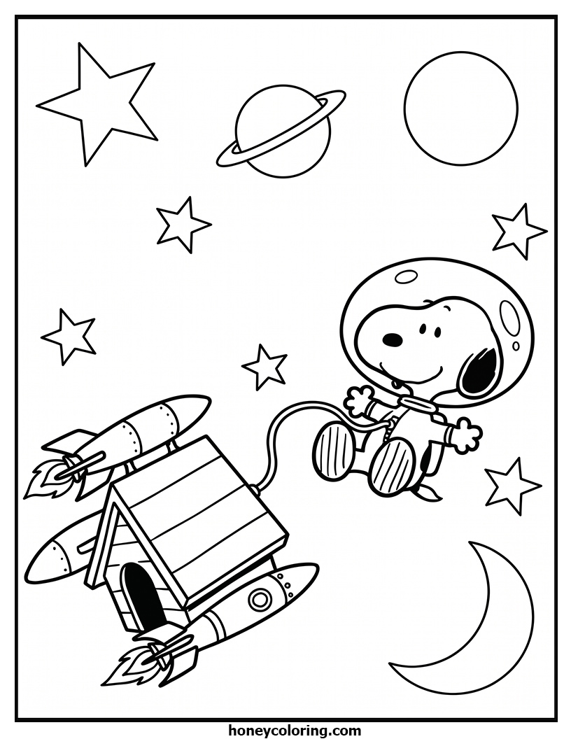 Snoopy PDF Coloring Page