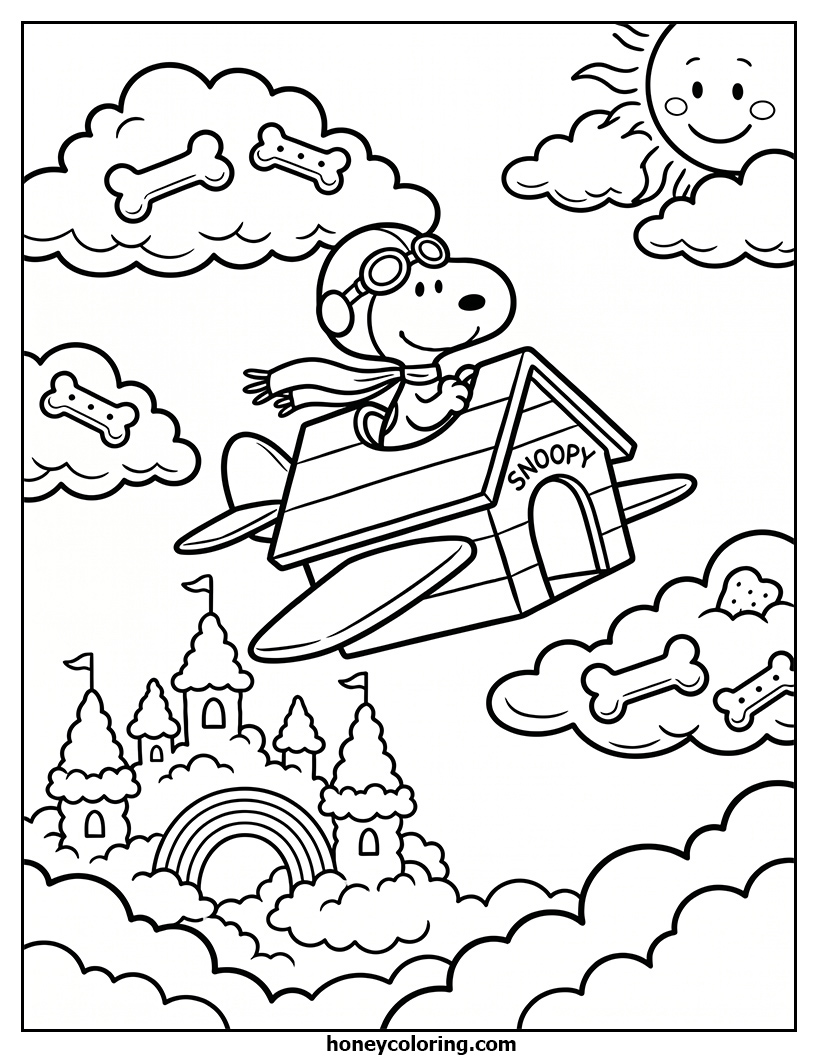 Snoopy Printable Coloring Sheet