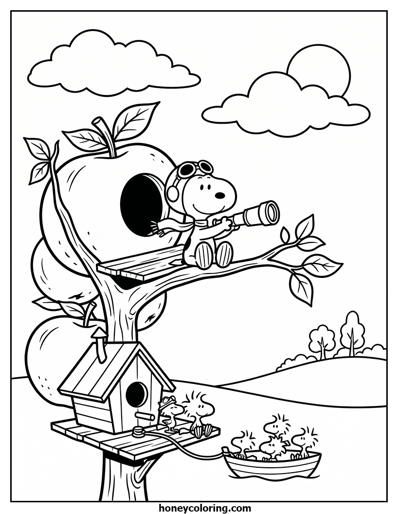 Snoopy Printable Line Art
