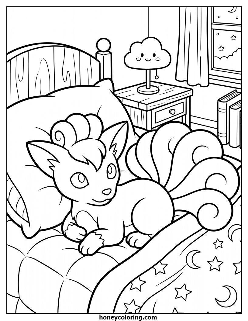 Vulpix Coloring Page PDF