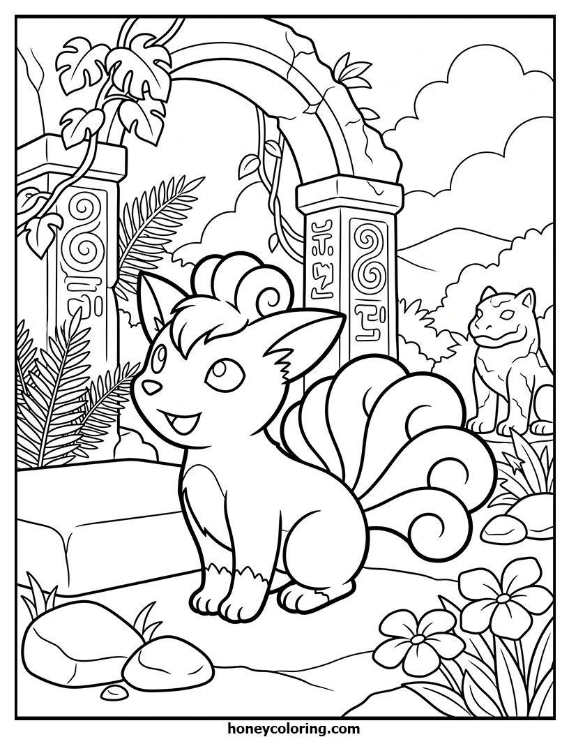 Vulpix Coloring Printout