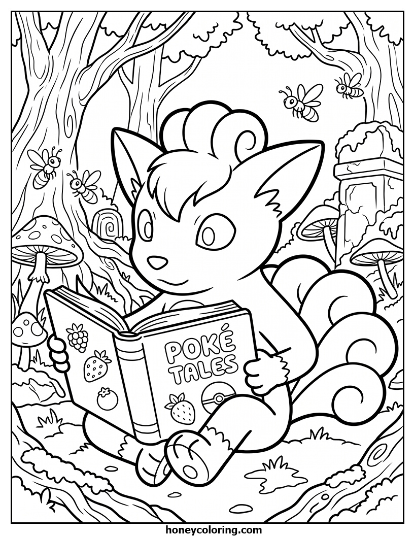Vulpix Downloadable Coloring Page