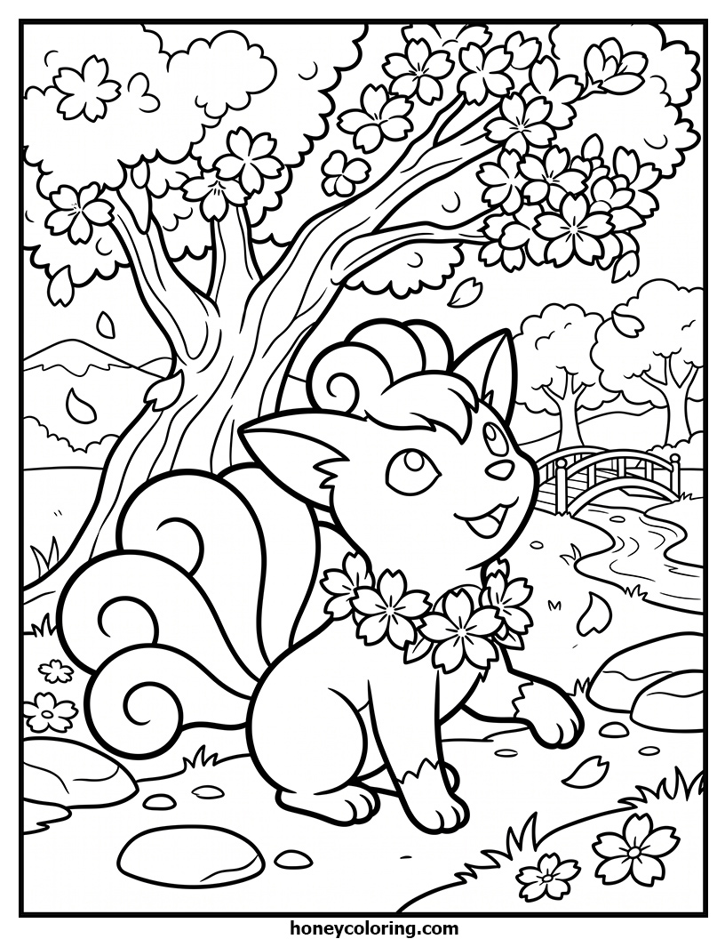 Vulpix Drawing Template