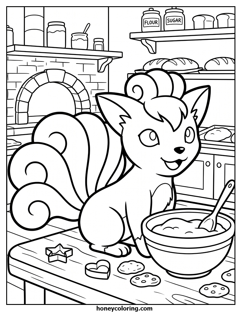 Vulpix Free Coloring Page
