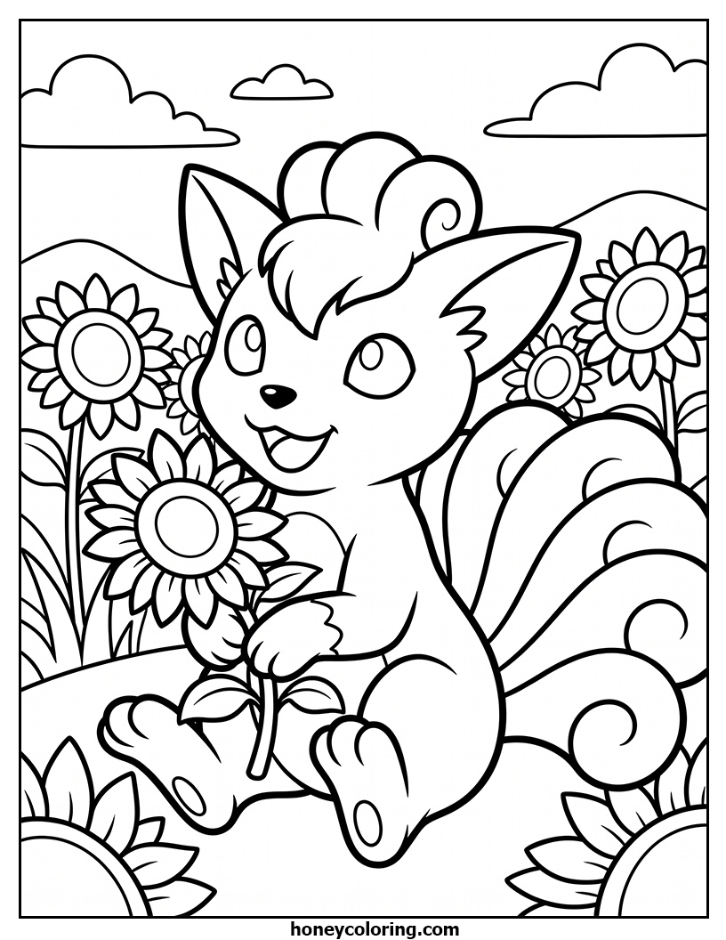 Vulpix Outline Drawing