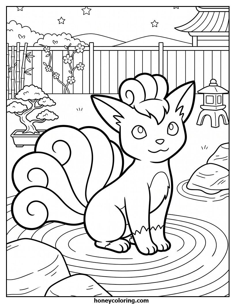 Vulpix Printable Outline