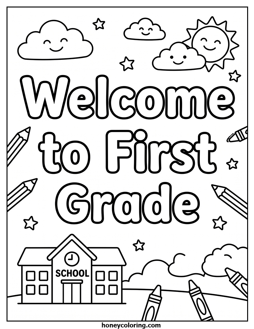 Welcome to First Grade Coloring Outline