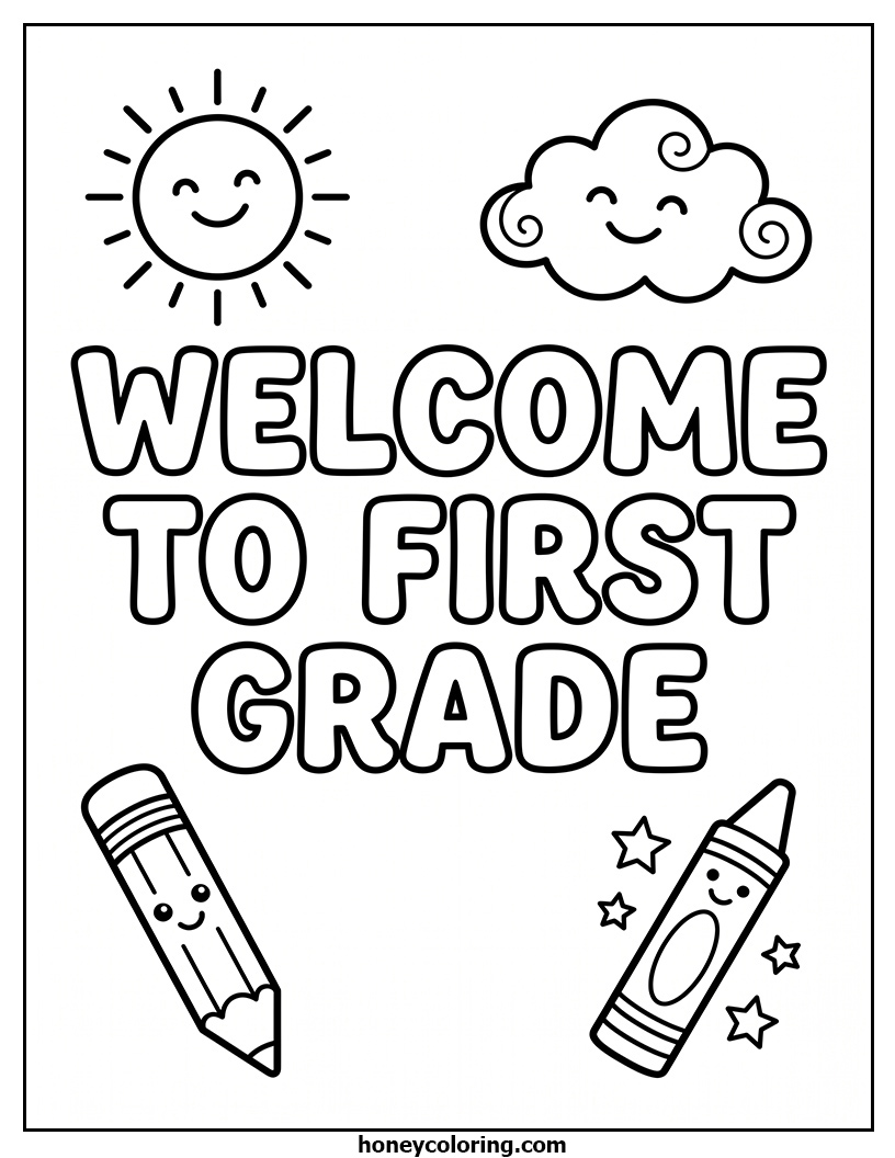 Welcome to First Grade Line Drawing Printable