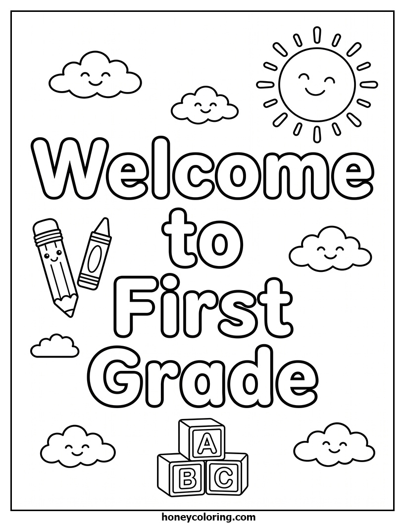 Welcome to First Grade Outline Printable