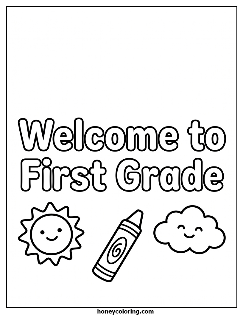 Welcome to First Grade Printable Activity Sheet