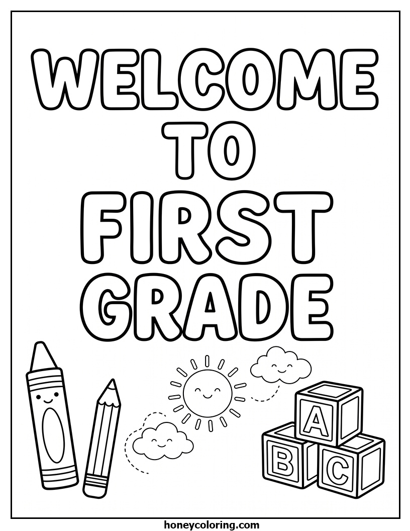 Welcome to First Grade Printable Illustration
