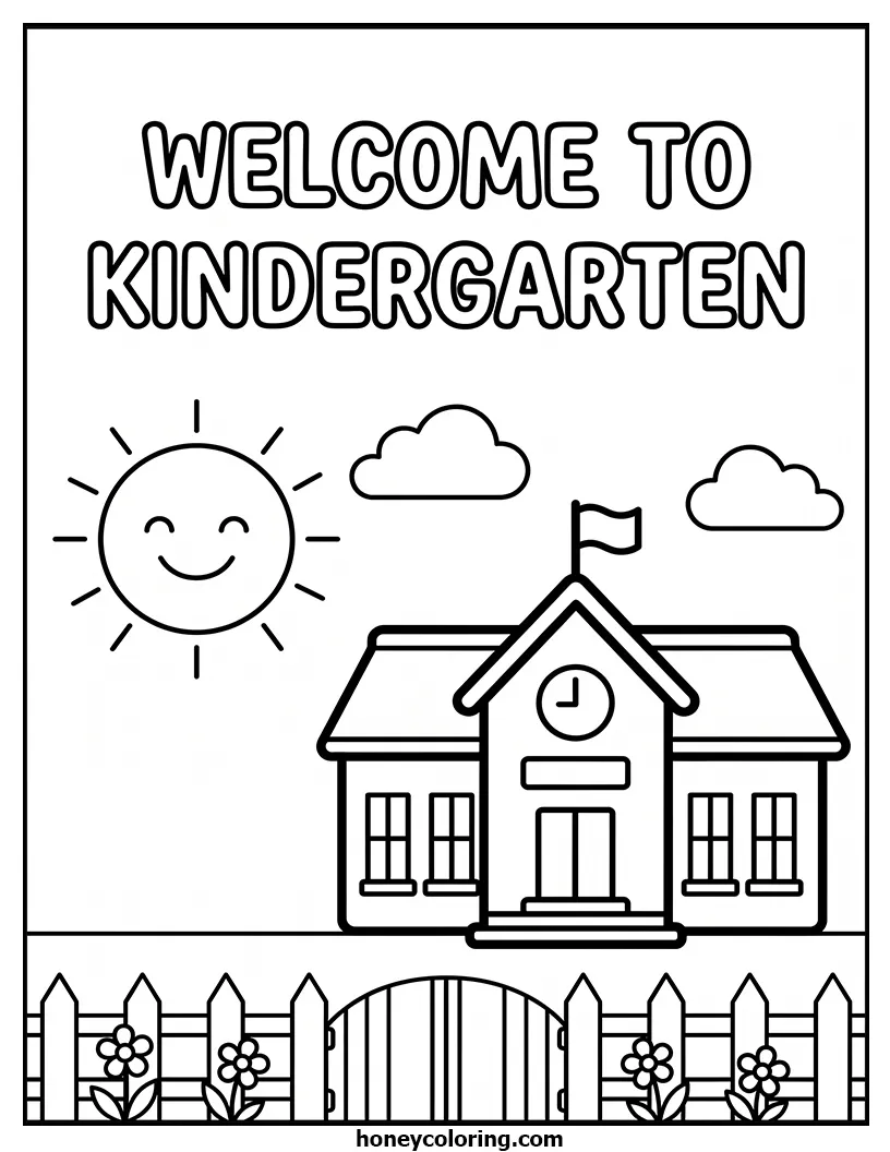 Welcome to Kindergarten Coloring Page PDF