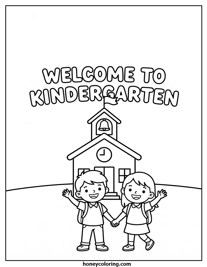 Welcome to Kindergarten Coloring Page