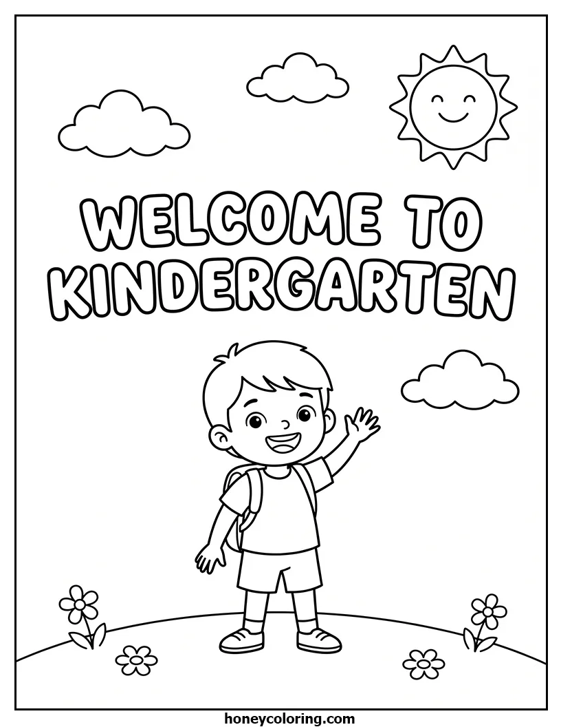 Welcome to Kindergarten Drawing Template