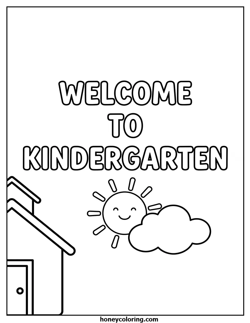 Welcome to Kindergarten Free Coloring Page
