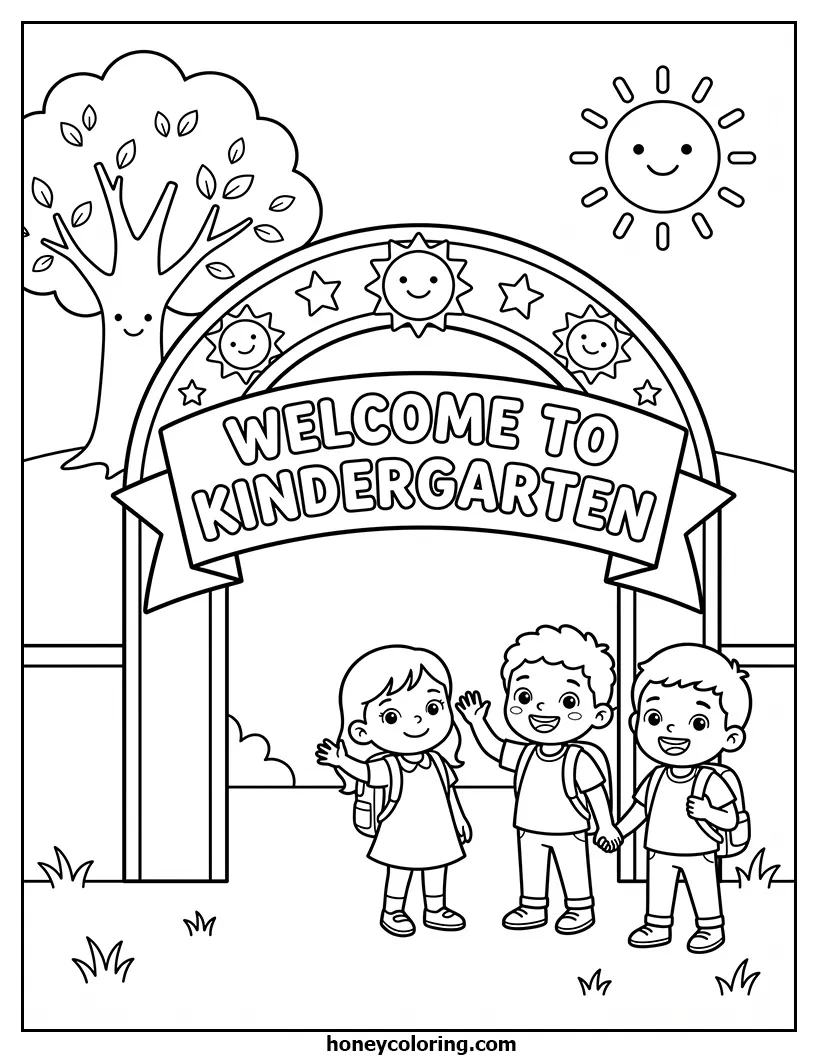 Welcome to Kindergarten Printable Drawing