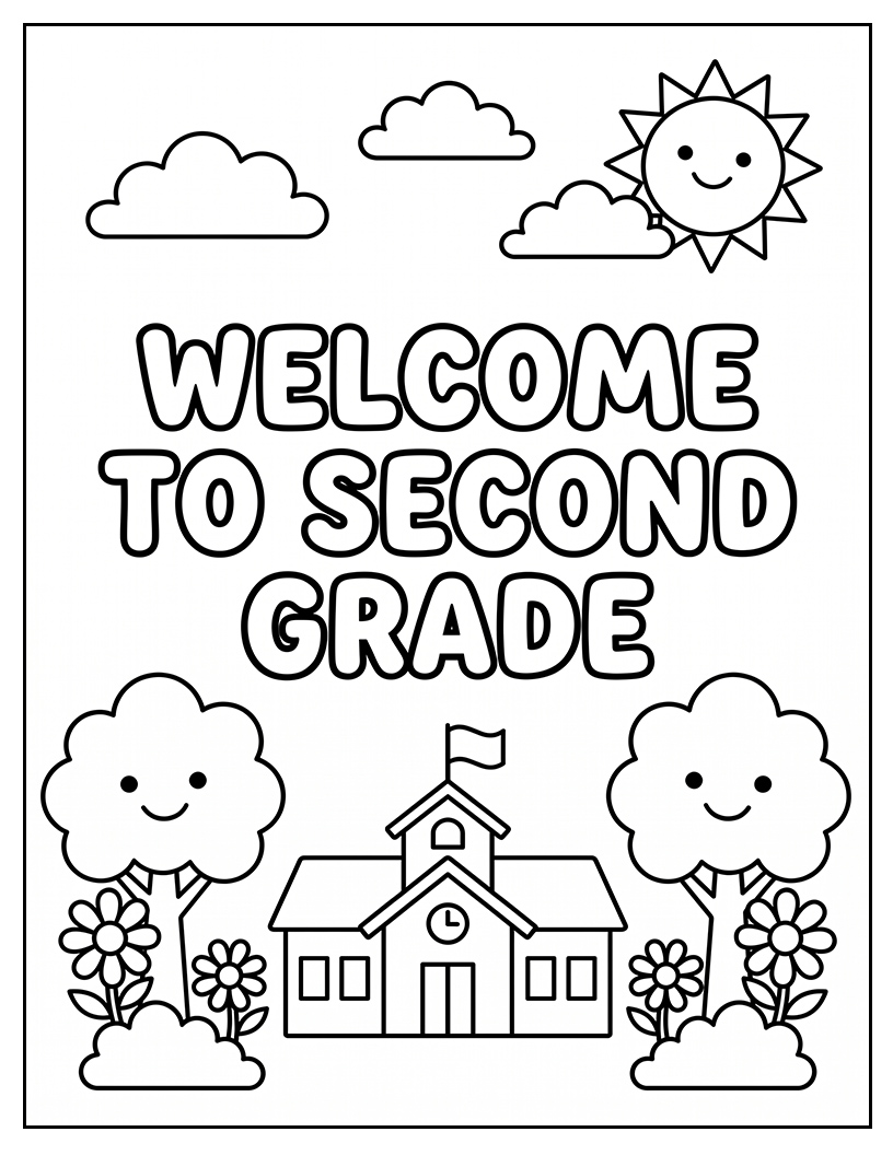 Welcome to Second Grade Coloring Printout
