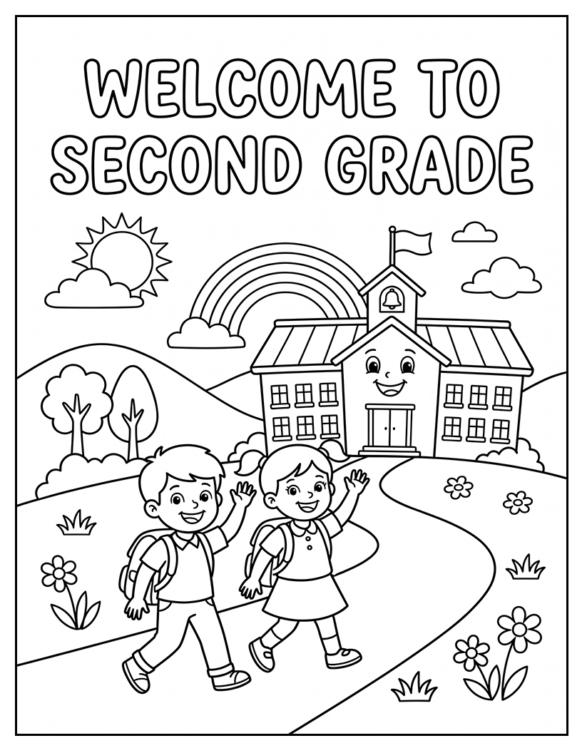 Welcome to Second Grade Line Drawing Printable