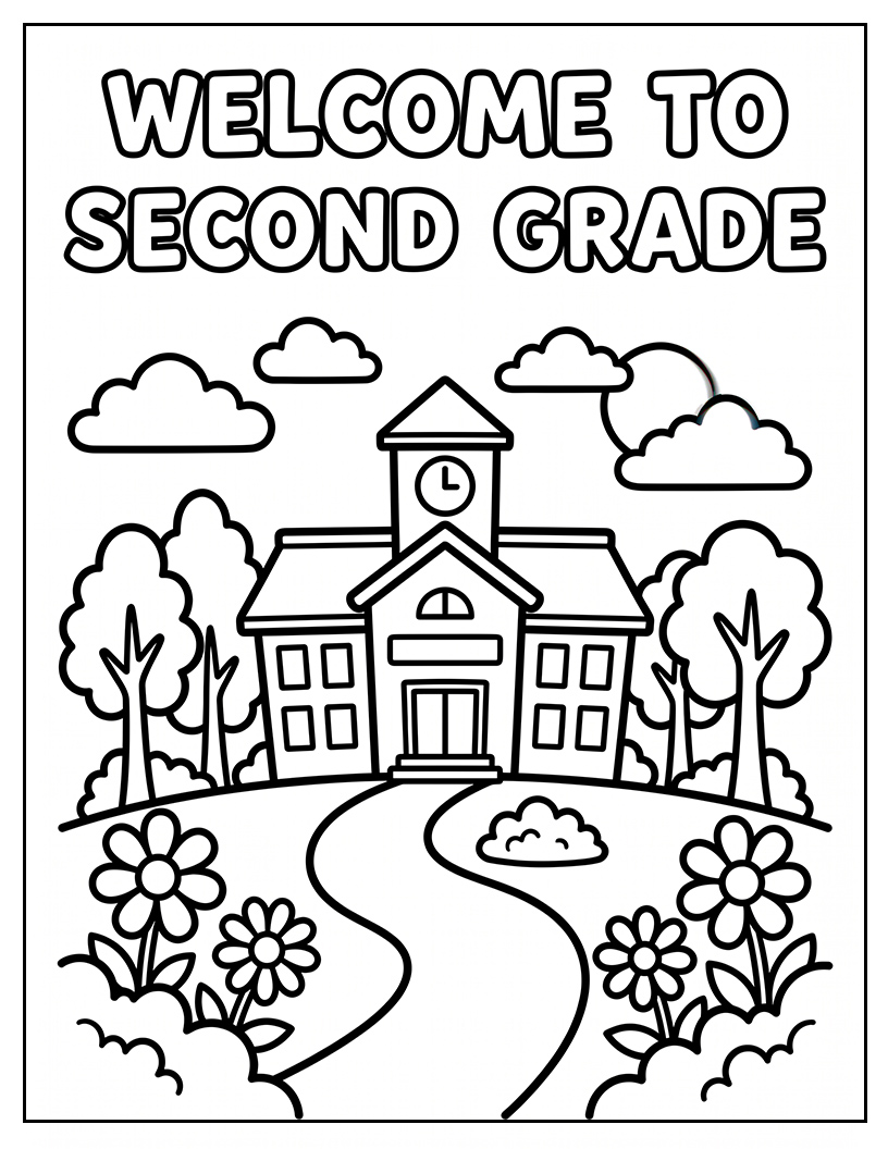 Welcome to Second Grade Printable Coloring Page