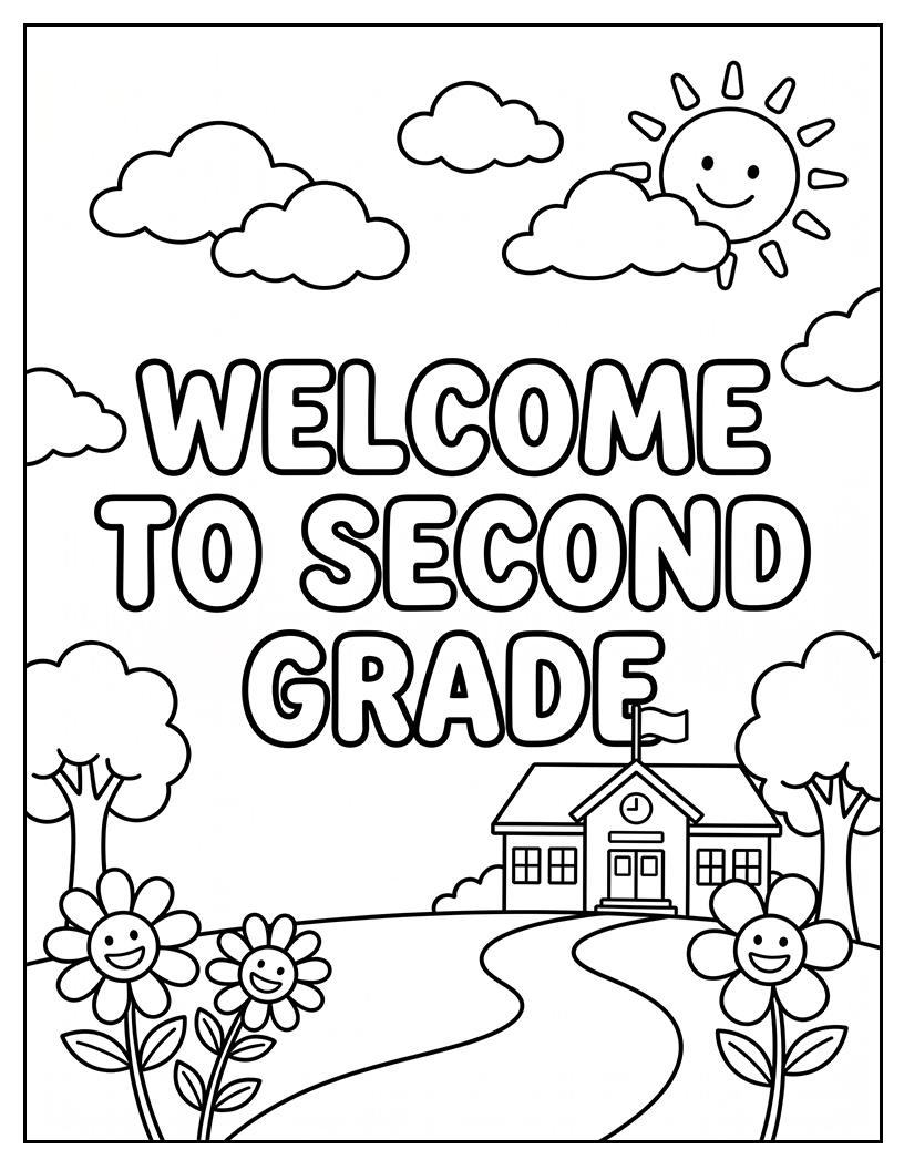 Welcome to Second Grade Printable Drawing